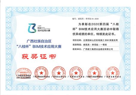喜訊！公司榮獲“八桂杯”BIM技術應用大賽一等獎